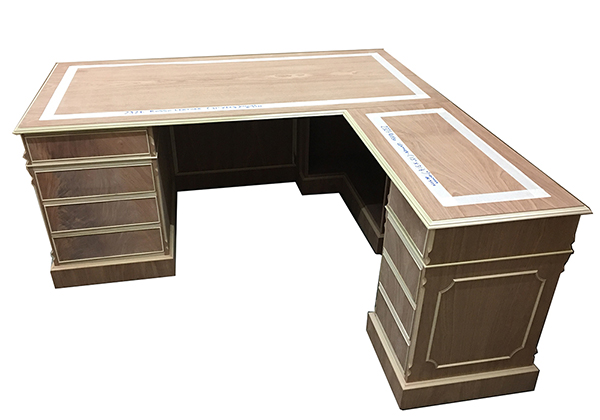 Bespoke Mahogany Corner Desk before Polishing